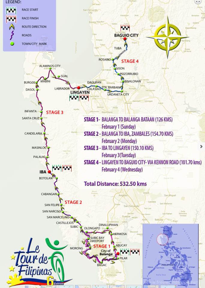 Carte du Tour de Filipinas 2015