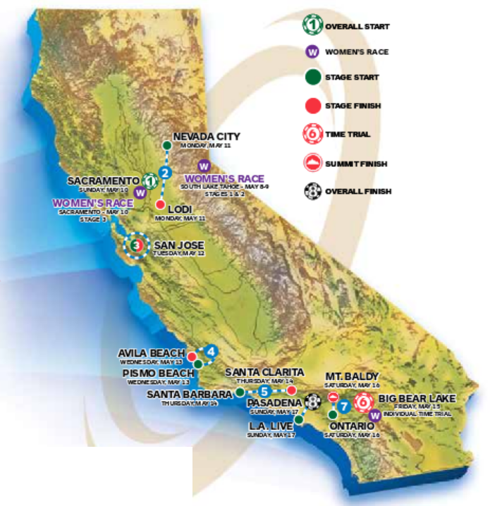 Parcours du Tour de Californie 2015