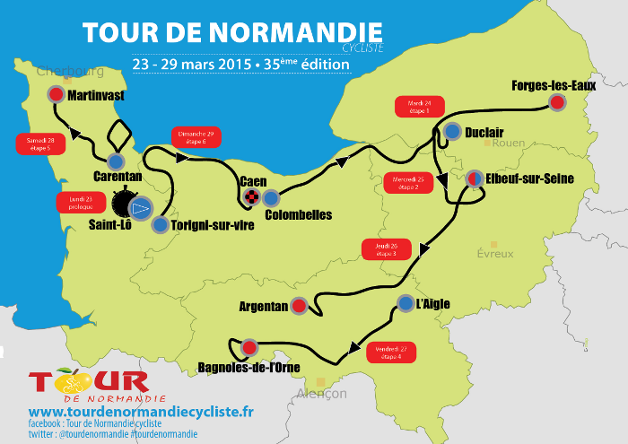 Carte du Tour de Normandie 2015