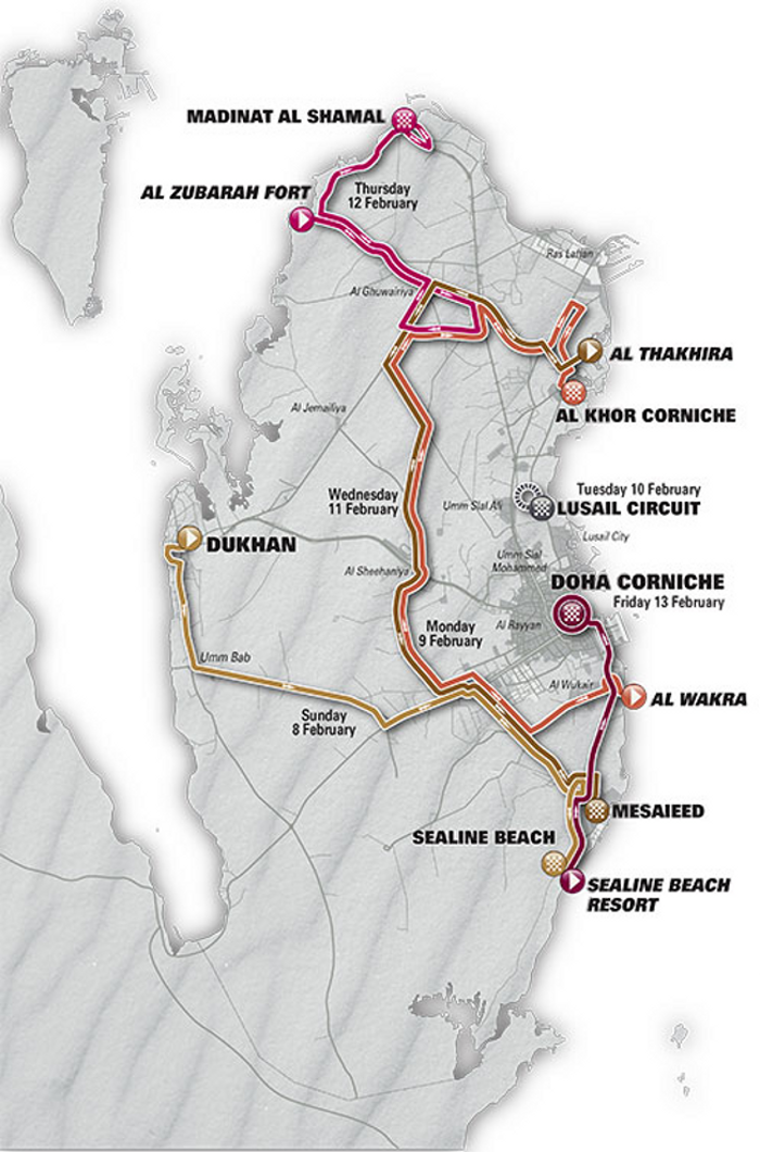 Carte du Tour du Qatar 2015