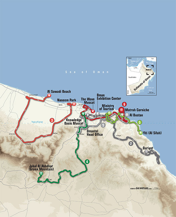 Carte du Tour d'Oman 2016