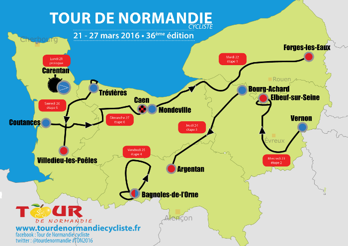 Carte du Tour de Normandie 2016
