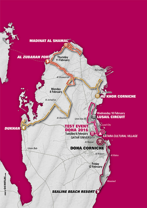 Carte du Tour du Qatar 2016