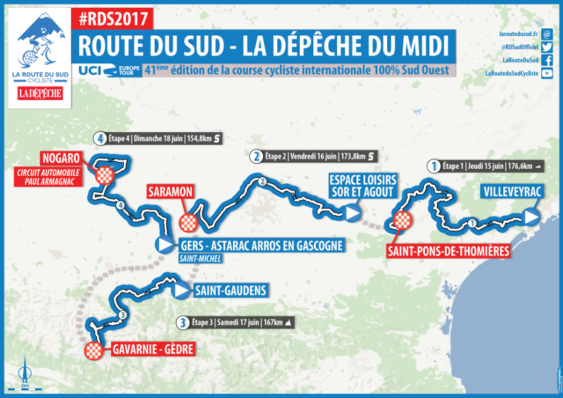 Carte de la Route du Sud 2017