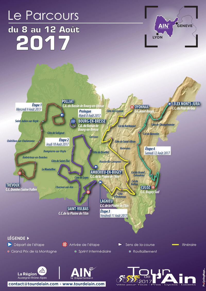 Carte du Tour de l'Ain 2017