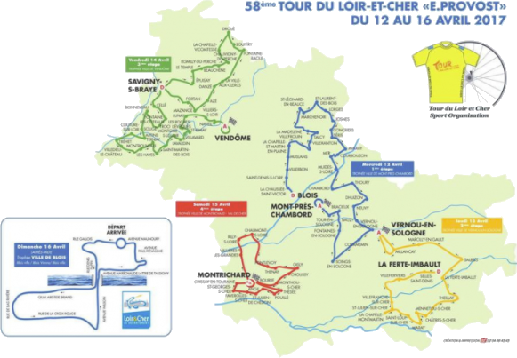 Carte du Tour du Loir-et-Cher 2017