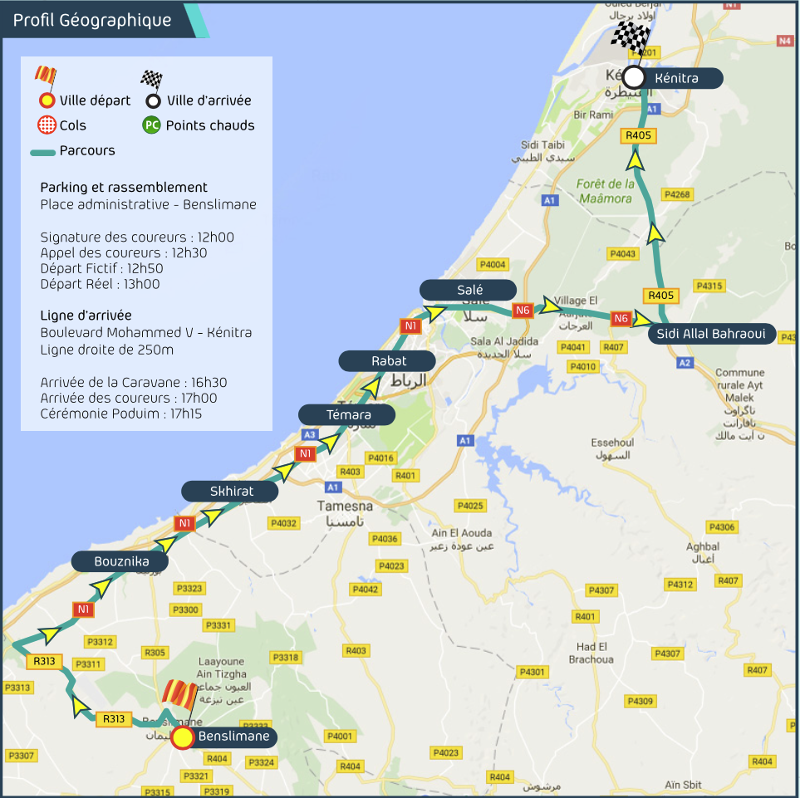 Carte du Tour du Maroc 2017