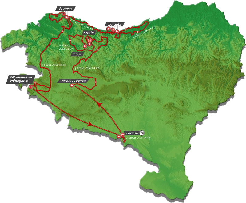 Carte du Tour du Pays Basque 2018