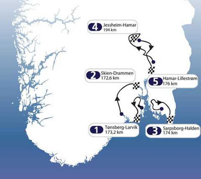 Carte du Tour de Norvège 2011