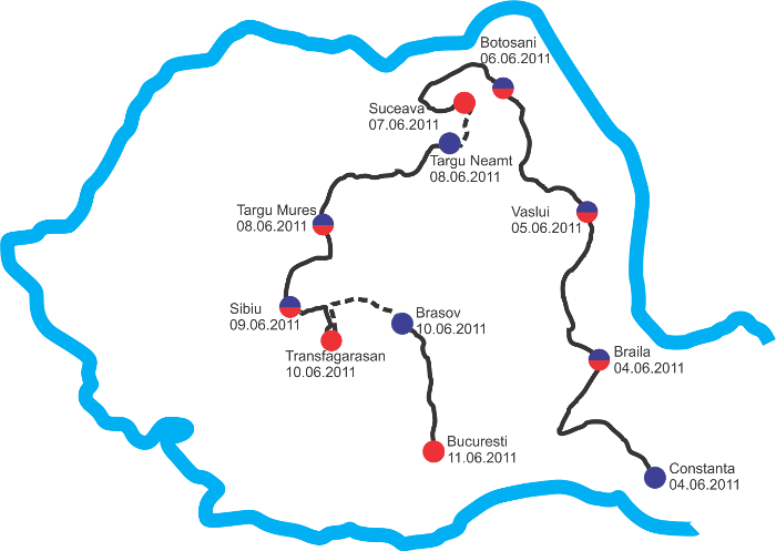 Carte du tour de Roumanie 2011