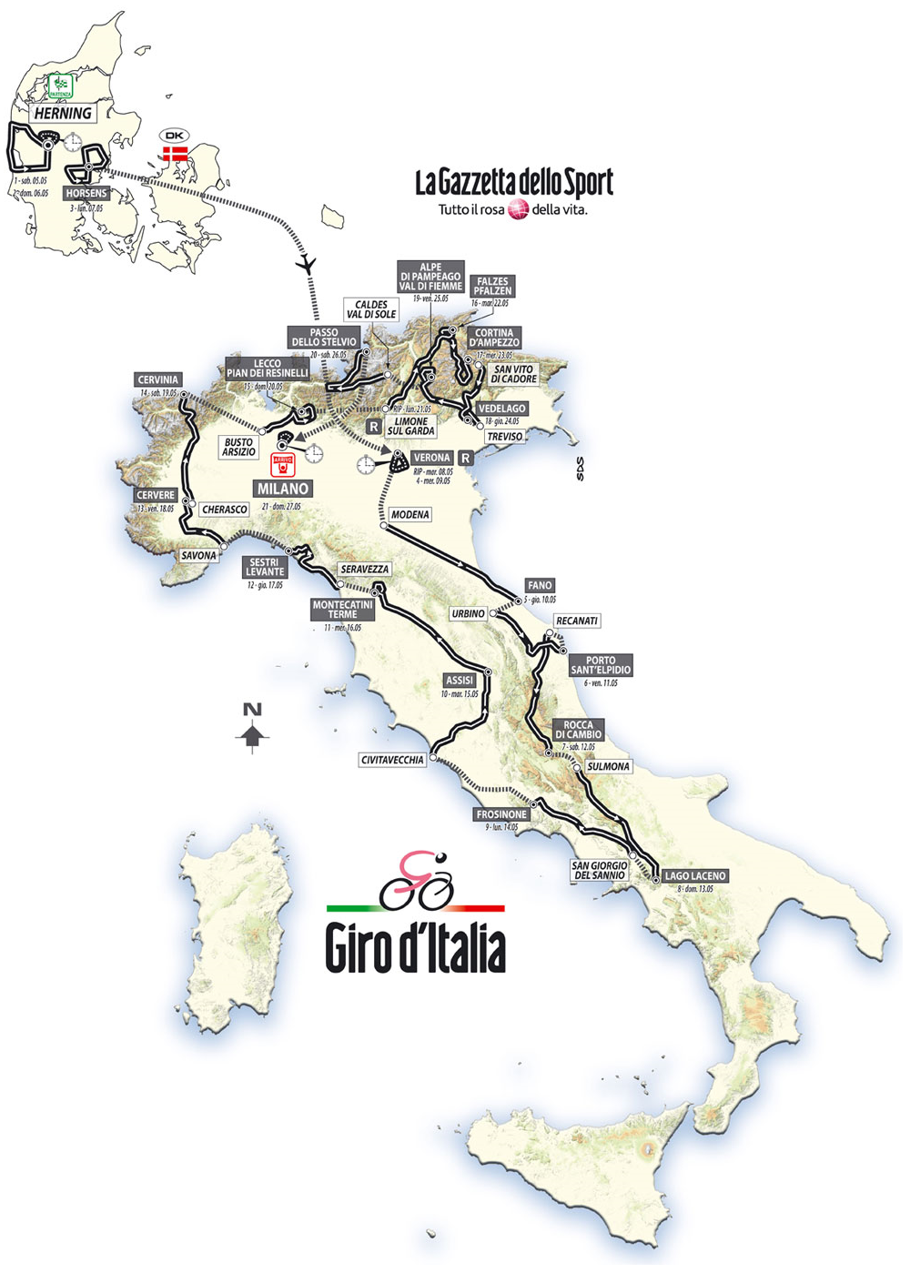Parcours 2012 du Tour d'Italie