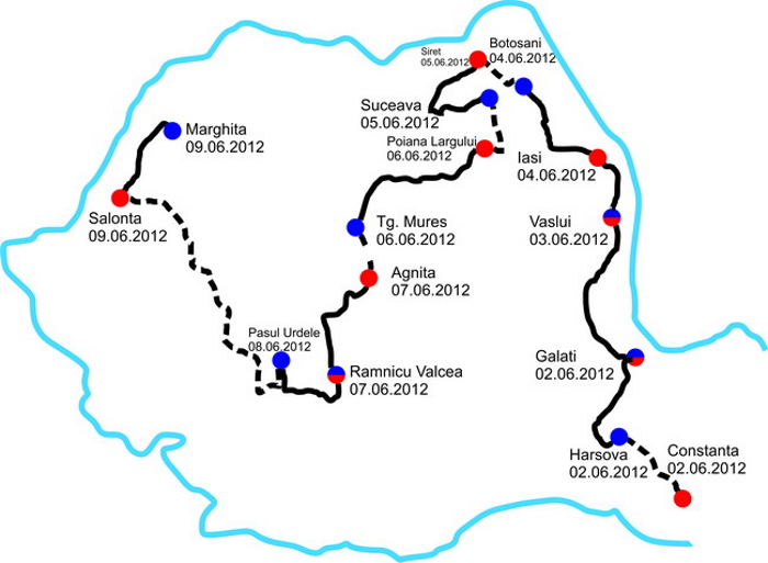 Carte du tour de Roumanie 2012