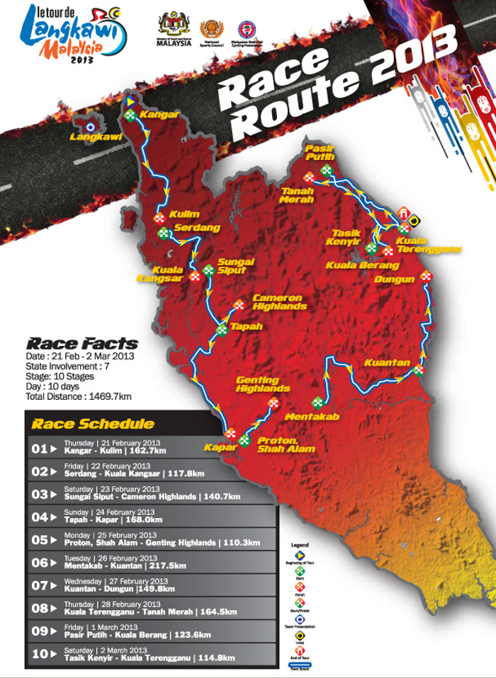 Carte du Tour de Langkawi 2013