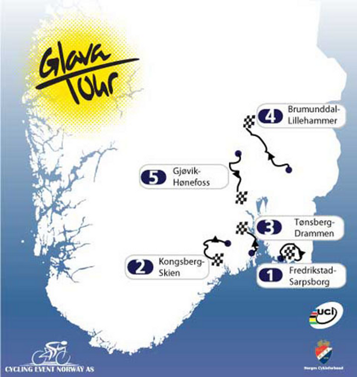 Carte du Tour de Norvège 2013
