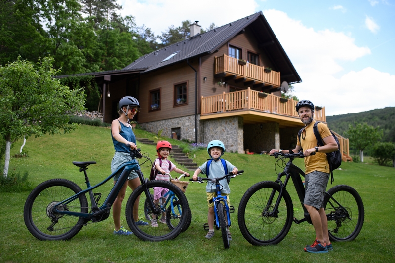 famille en vtt